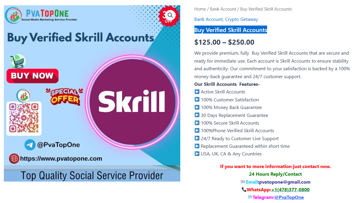 7 Best Site To purchase Verified Skrill Accounts In This Year