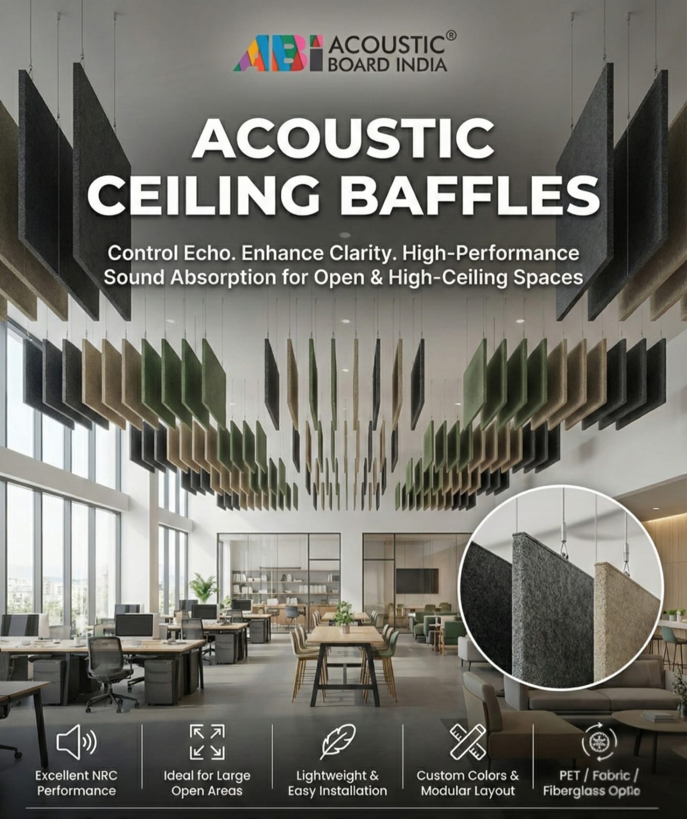 Acoustic Ceiling Baffles - Modern Noise Reduction Solutions