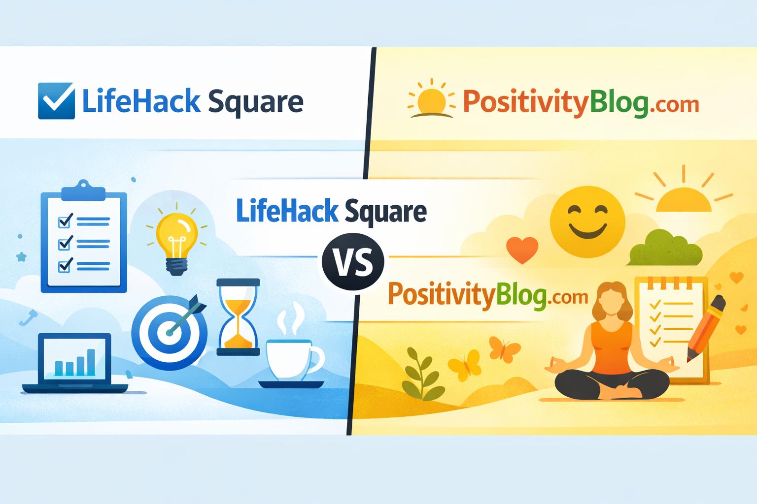 LifeHack Square vs PositivityBlog.com: Daily Lifehacks Face-Off
