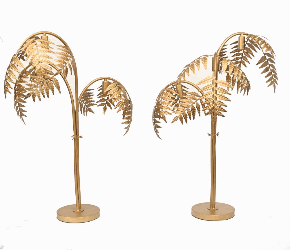 Elegant Vintage Hollywood Regency Palm Tree Table Lamps – Luxury Lighting by Canonbury Antiques
