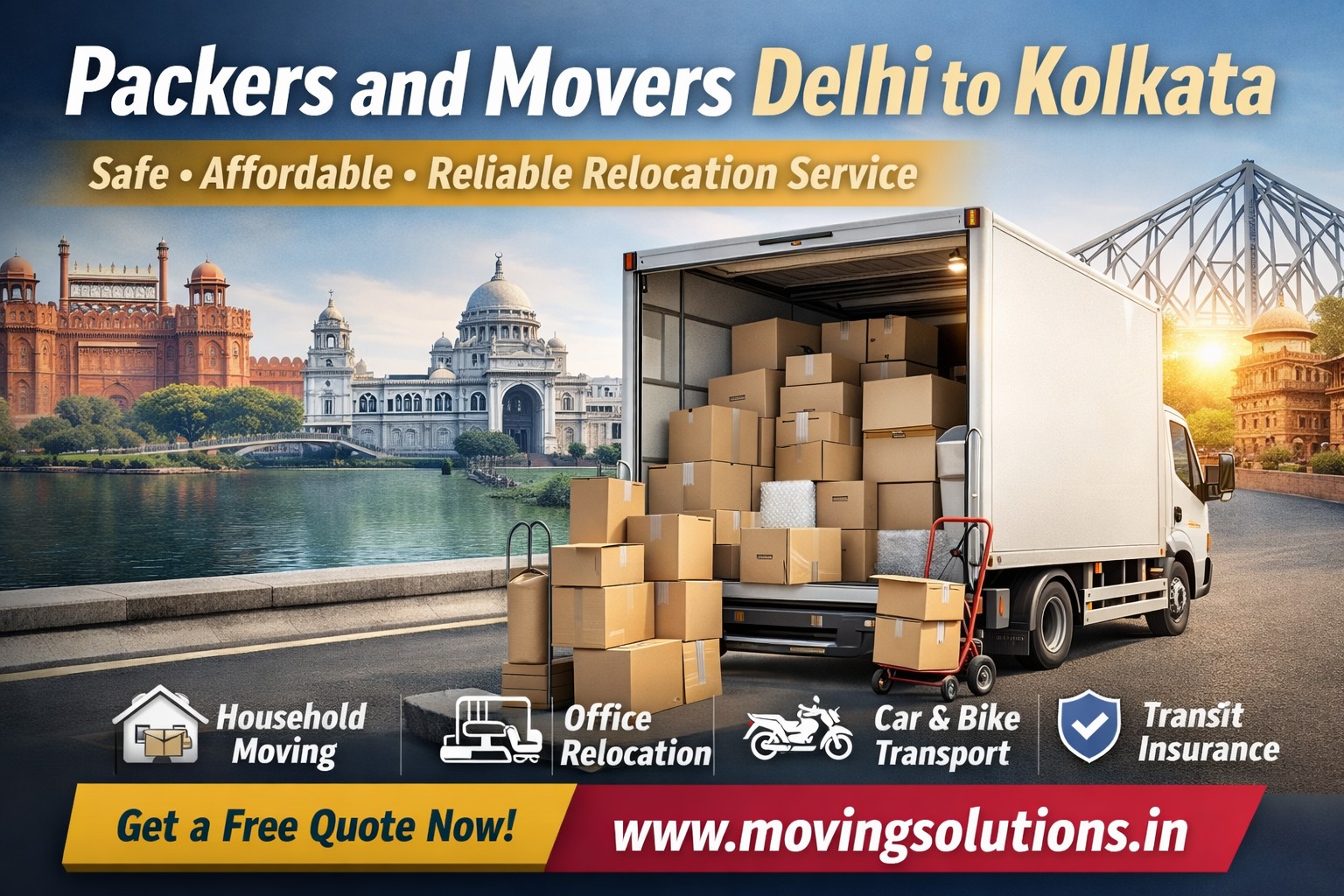 Packers and Movers Delhi to Kolkata – Reliable Intercity Relocation Services