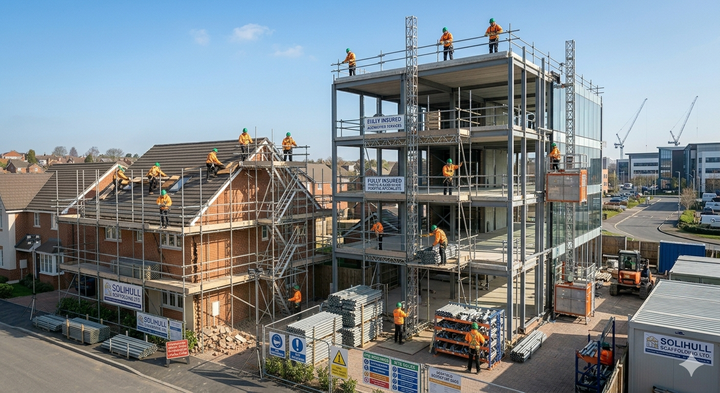Roofing Scaffolding in Solihull: Certified, Reliable & Fully Insured Access Solutions