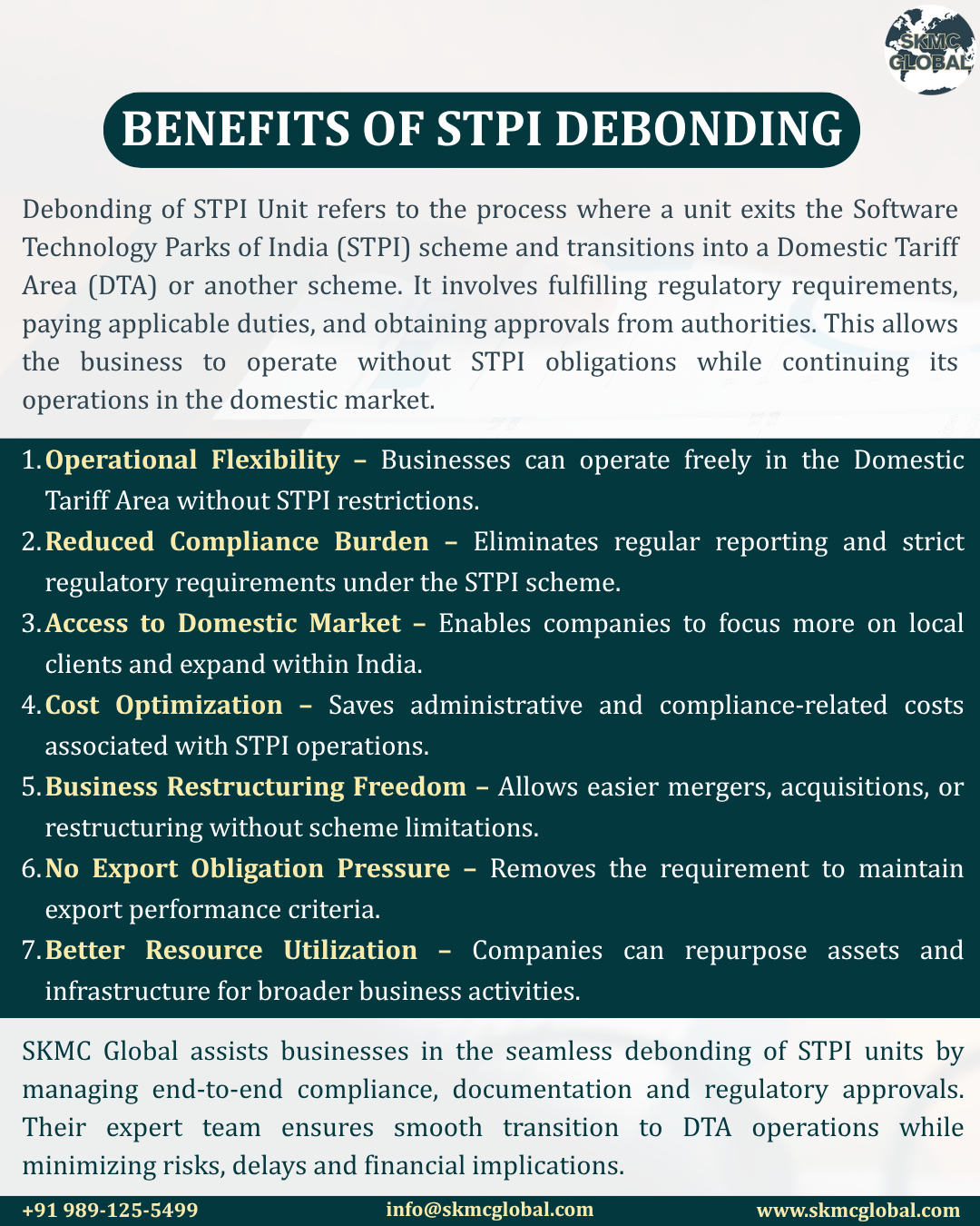 Benefits of STPI Debonding