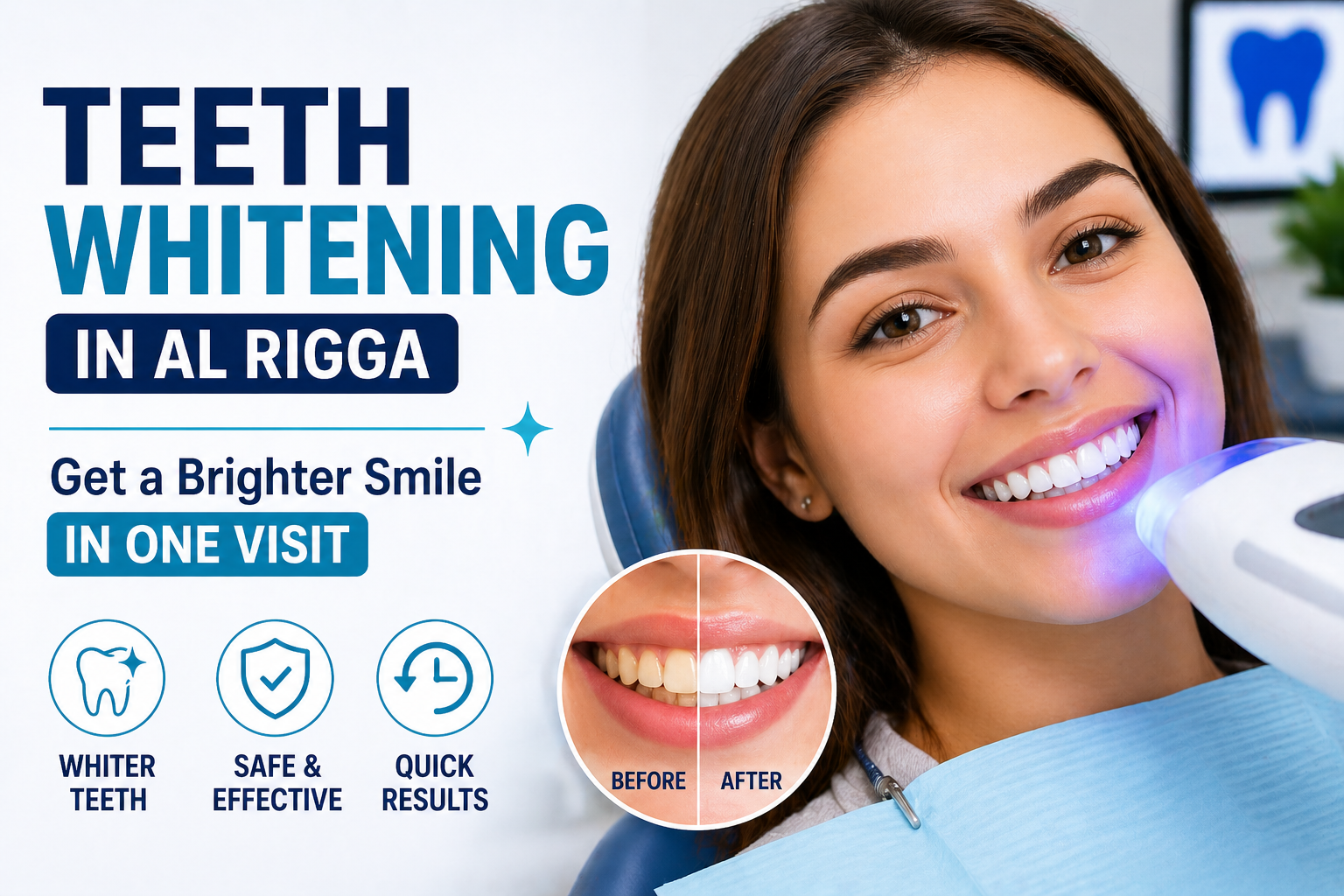 Teeth Whitening in Al Rigga: Get a Brighter Smile in One Visit
