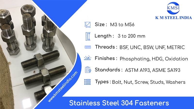 Engineering Application of Stainless Steel 304 Fasteners in different conditions