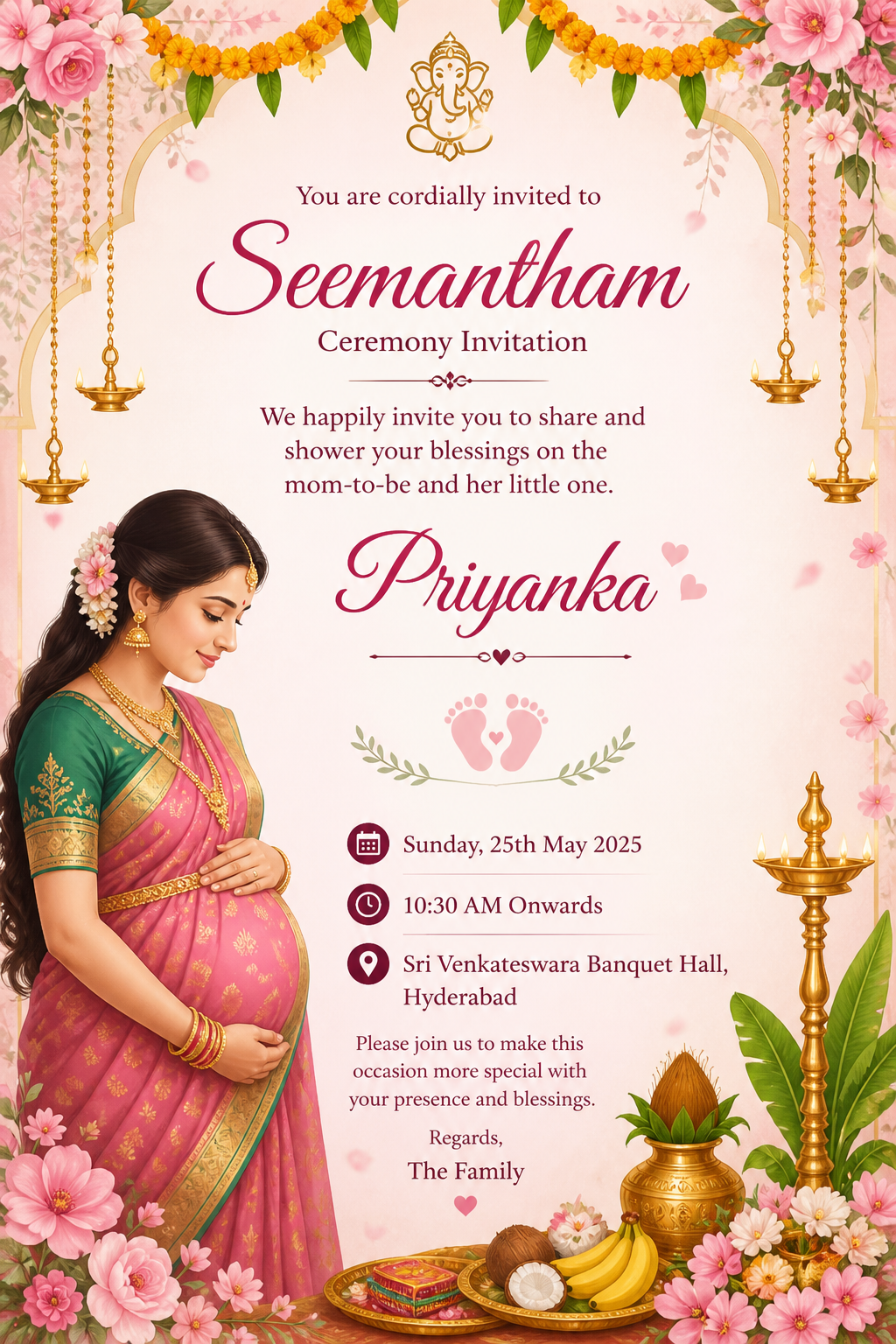 Seemantham Invitation Video Templates to Celebrate Motherhood