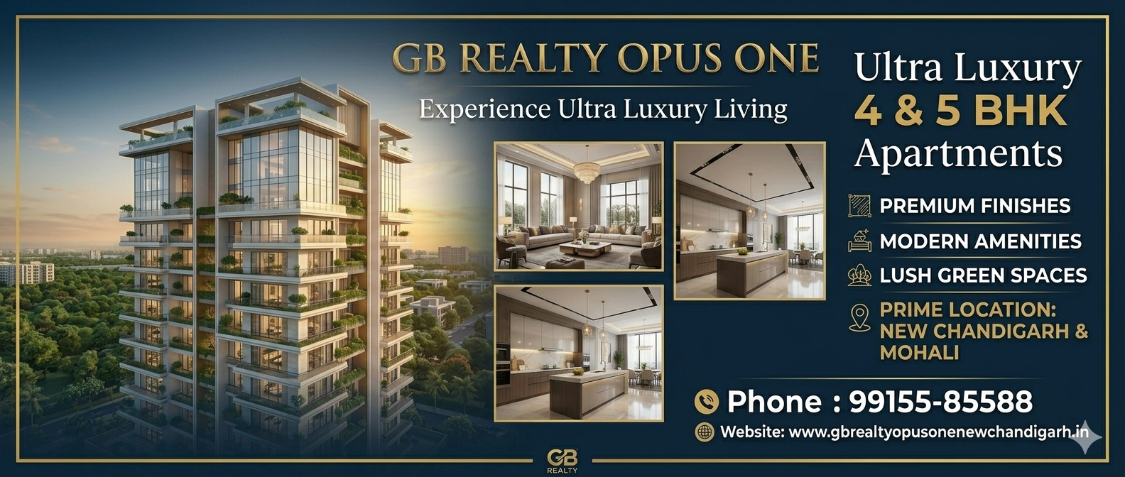 The New Benchmark of Elegance: Discover GB Realty Opus One in New Chandigarh