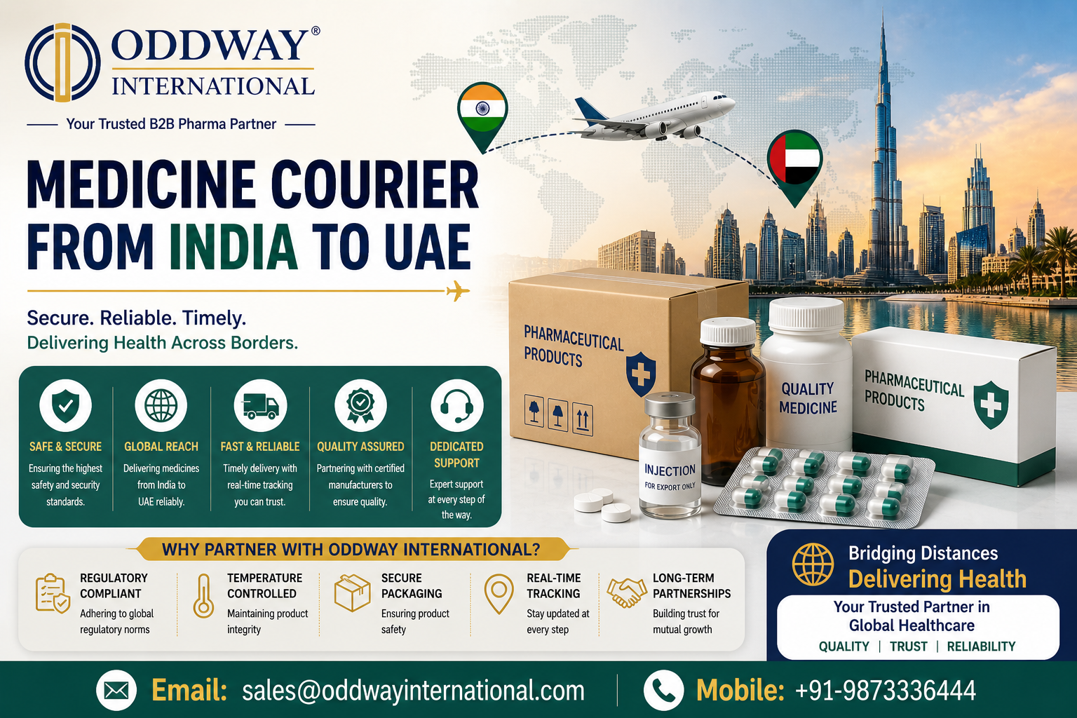 Medicine Courier from India to UAE Safe Shipping - Oddway