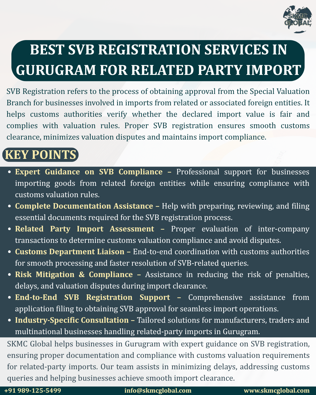 SVB Registration Services in Gurugram for Related Party Import