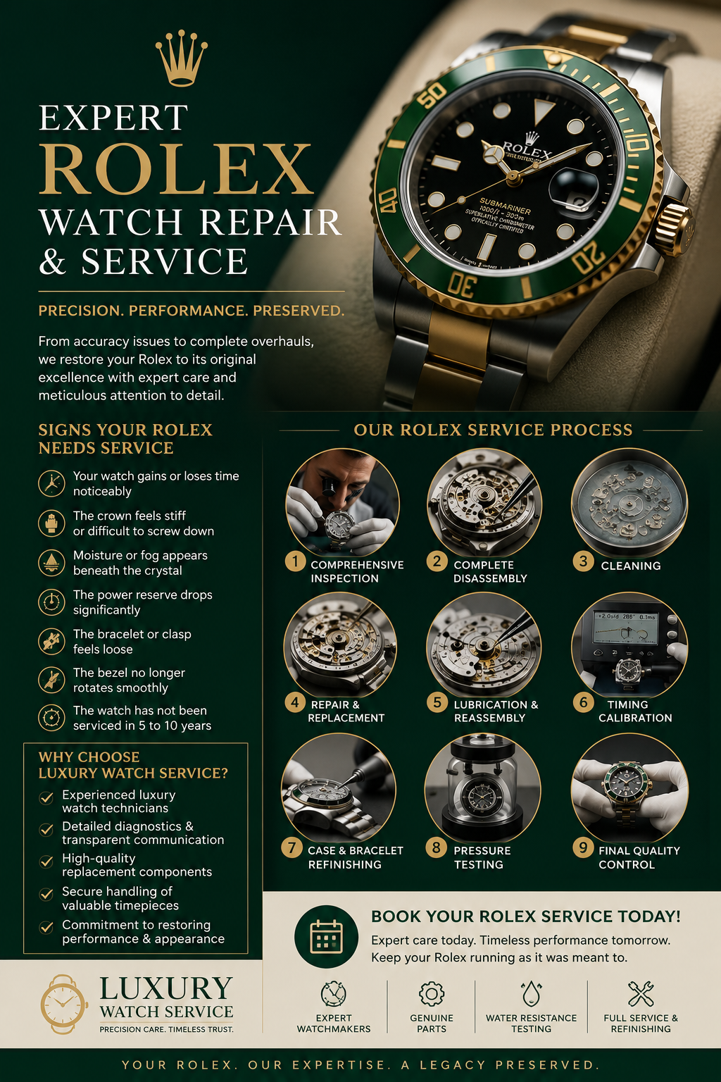 Authorized Rolex Watch Repair Protect Your Timepiece & Book a Service Now