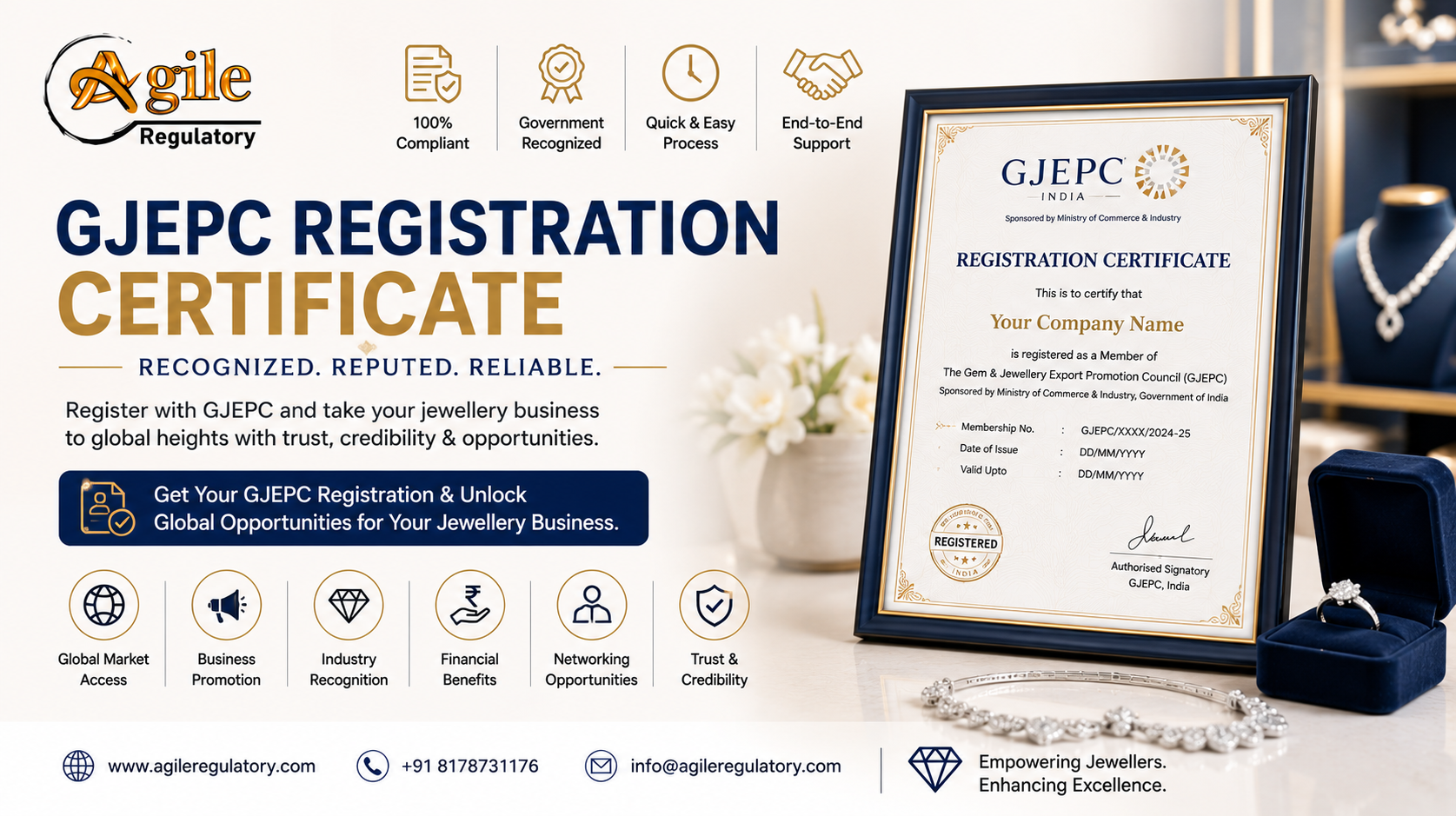 Maximize Jewellery Export Benefits with GJEPC RCMC Certificate Registration in India