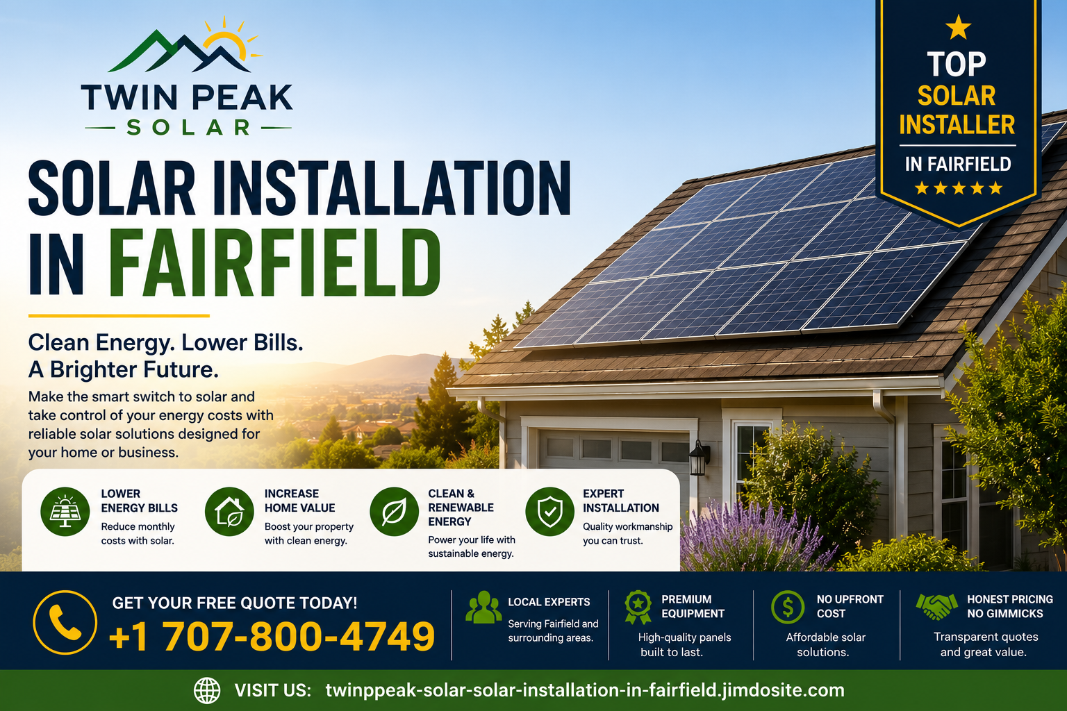 Solar Installation in Fairfield – Reduce Energy Costs with Clean Renewable Power