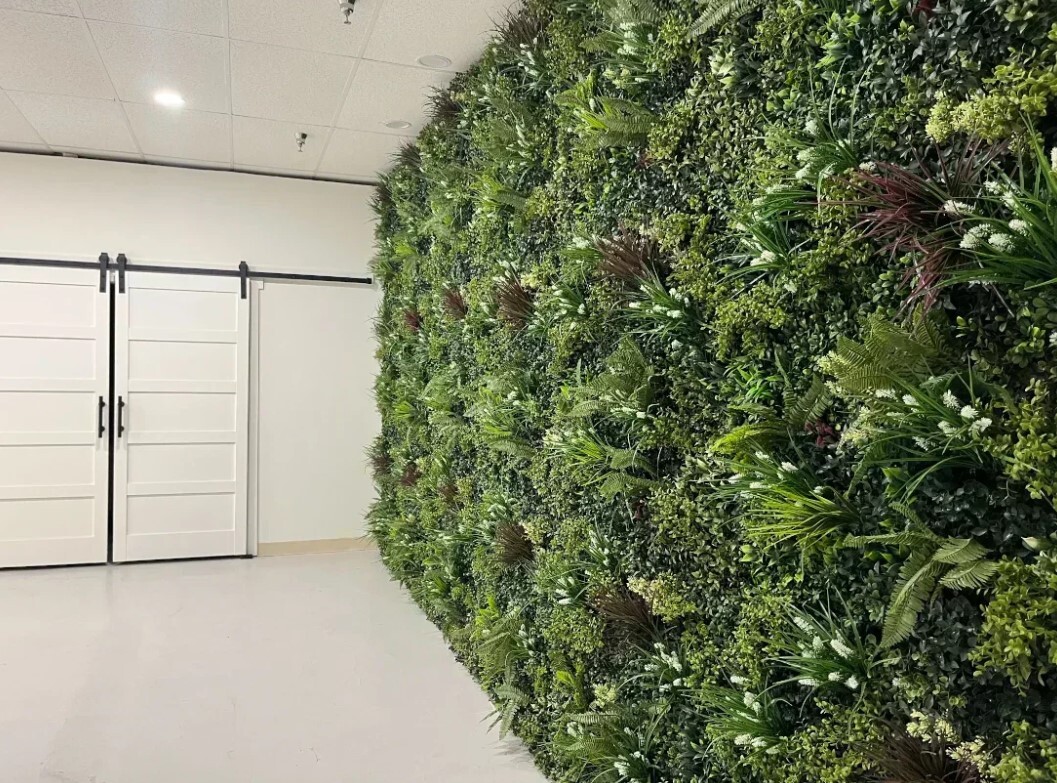 Blank Room Into a Welcoming Space With an Artificial Green Wall