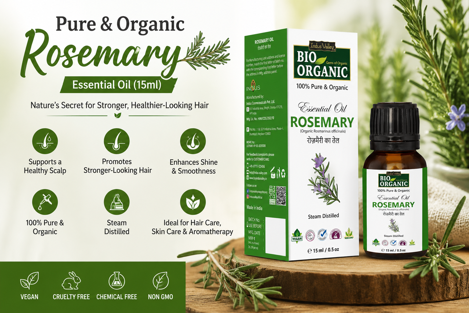 Rosemary Essential Oil for Hair Growth: Benefits, Uses & How to Apply Naturally