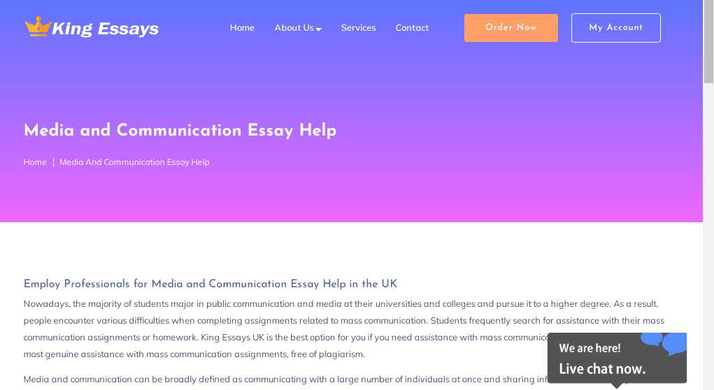 Media and Communication Essay Writing Services