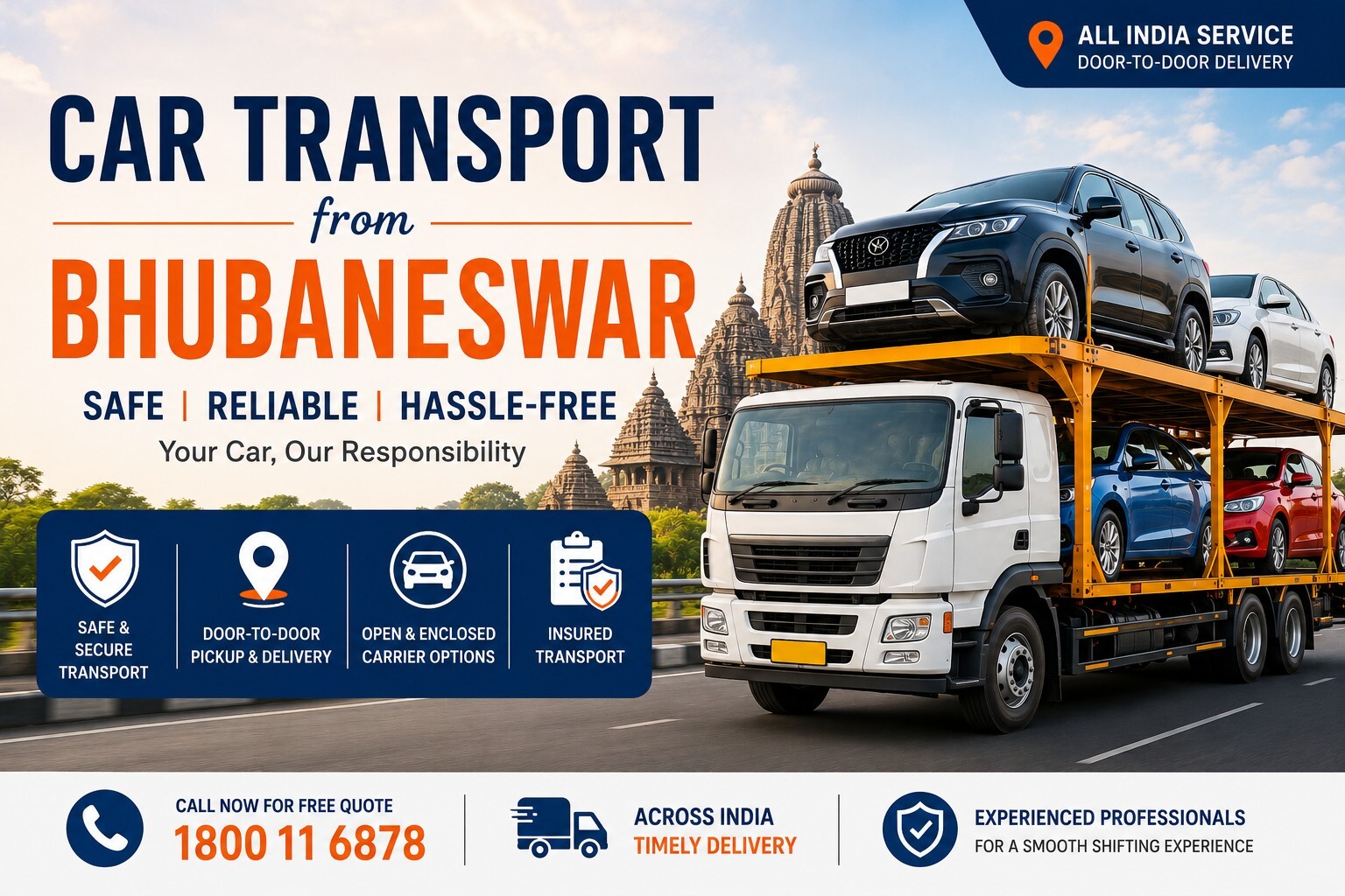 Reliable Car Transport from Bhubaneswar | Safe Car Carrier Services Across India